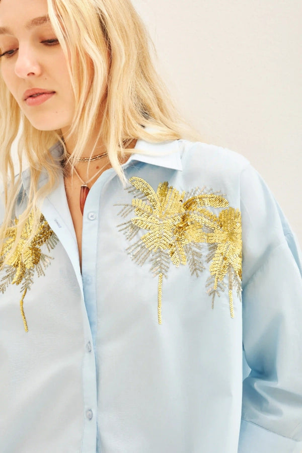 camisa paint flowers